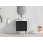 Line R-Corner Matte Black  All Drawers Vanity Cabinet Only